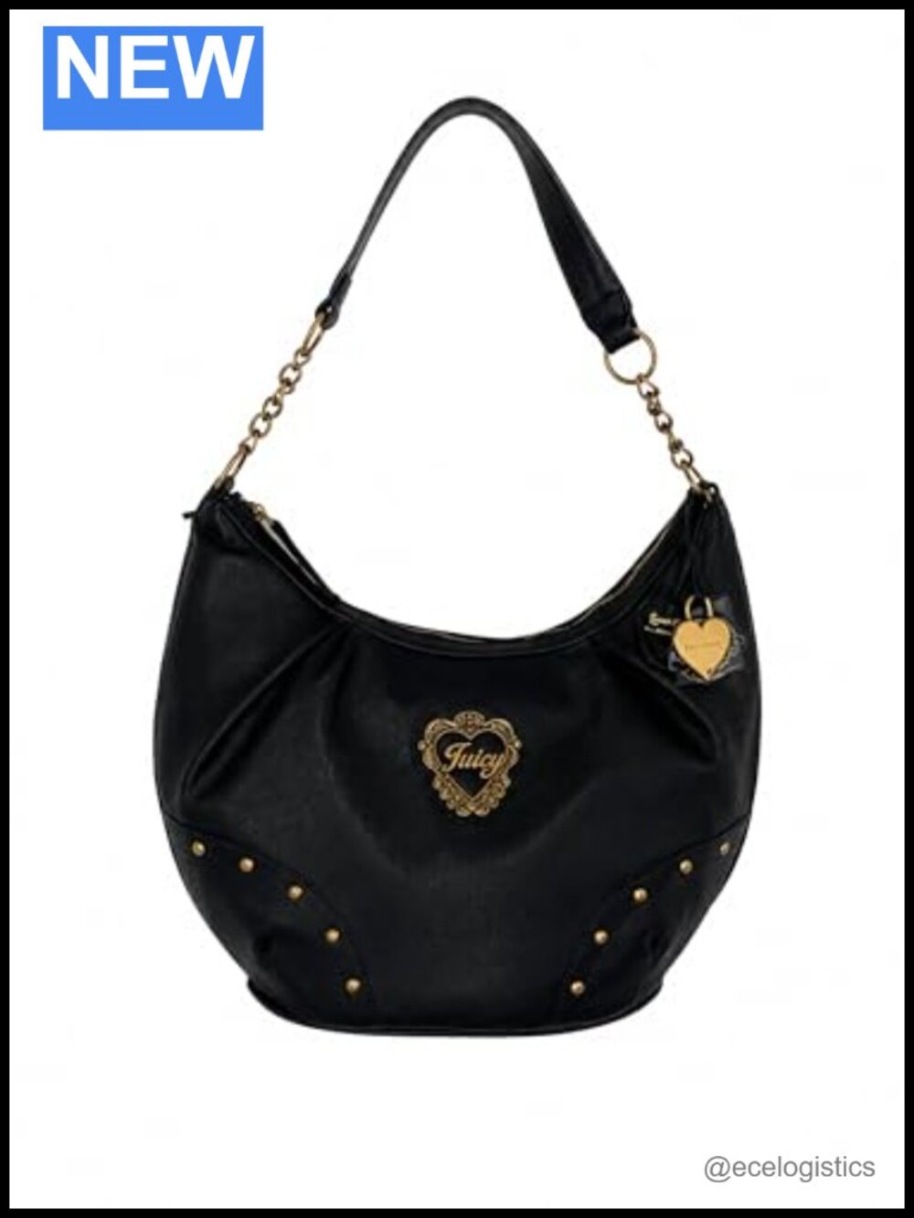 Faux Leather Slouchy Crescent Hobo Bag with Chain Strap